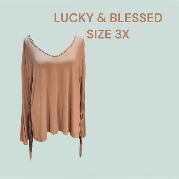 NWOT FRINGE SLEEVES PULLOVER TOP SIZE 3X - Picture 1 of 4